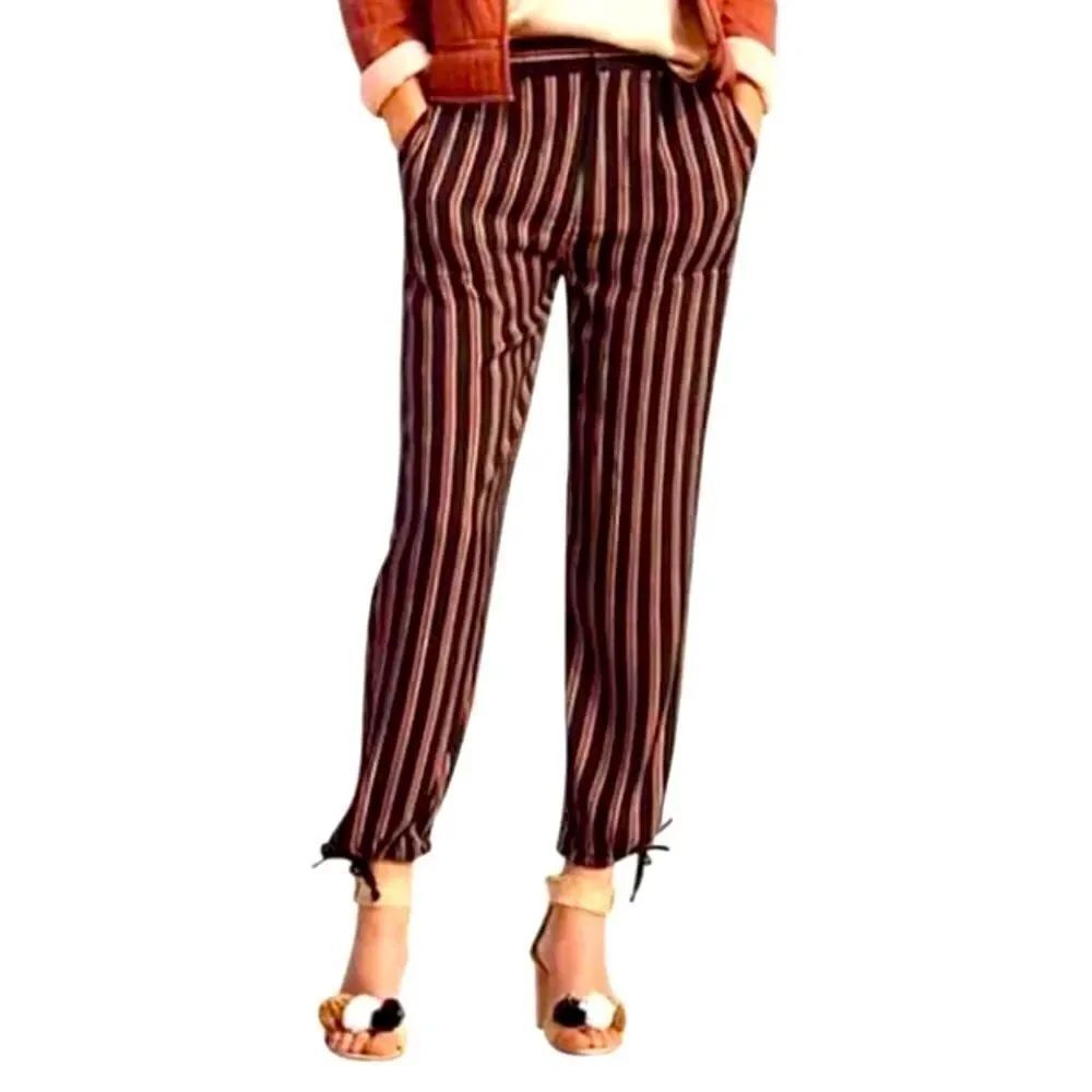 By Anthropologie tie ankle striped pants
